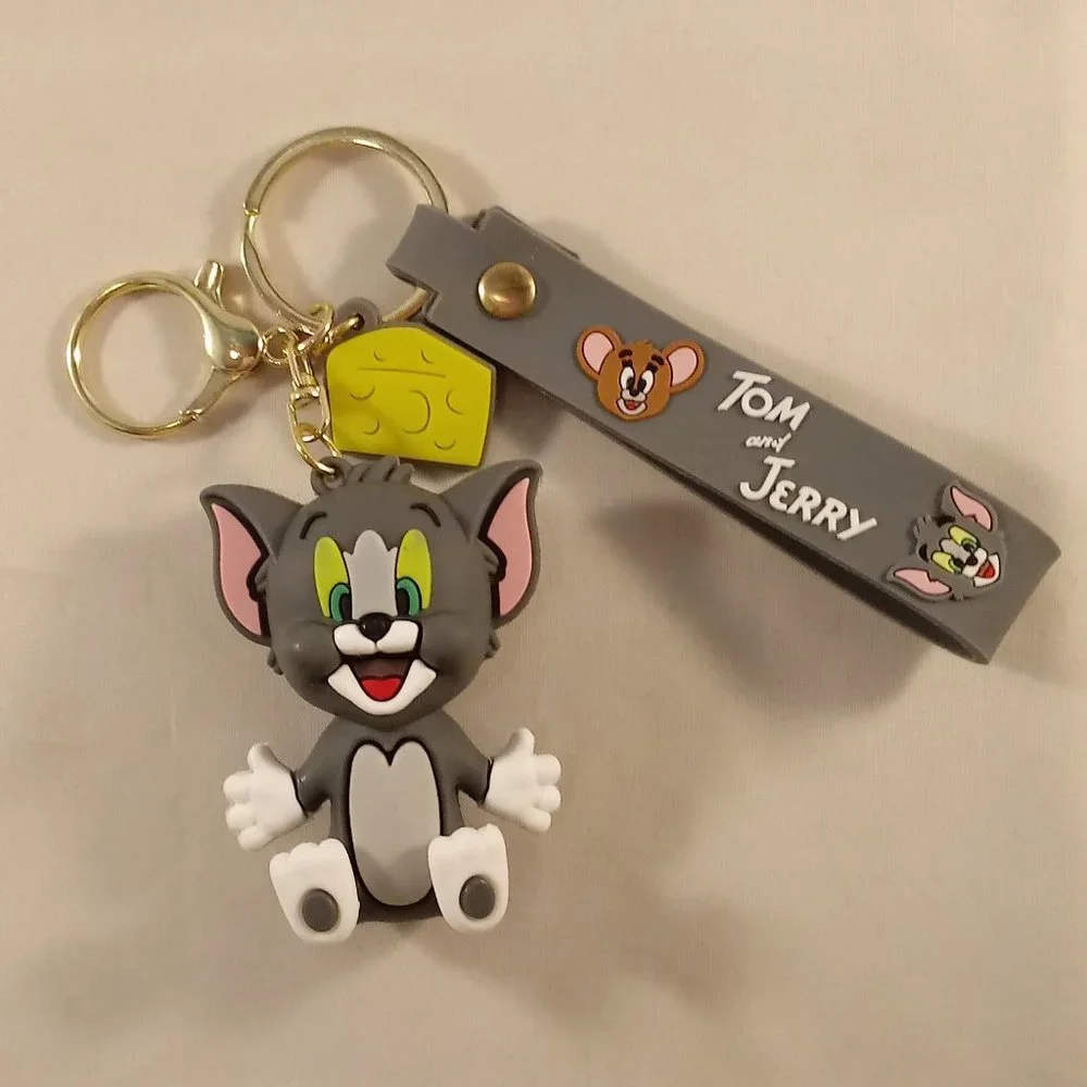Tom and Jerry Cat Key Chain Key Ring Cartoon Character Figurine Keychain Gift